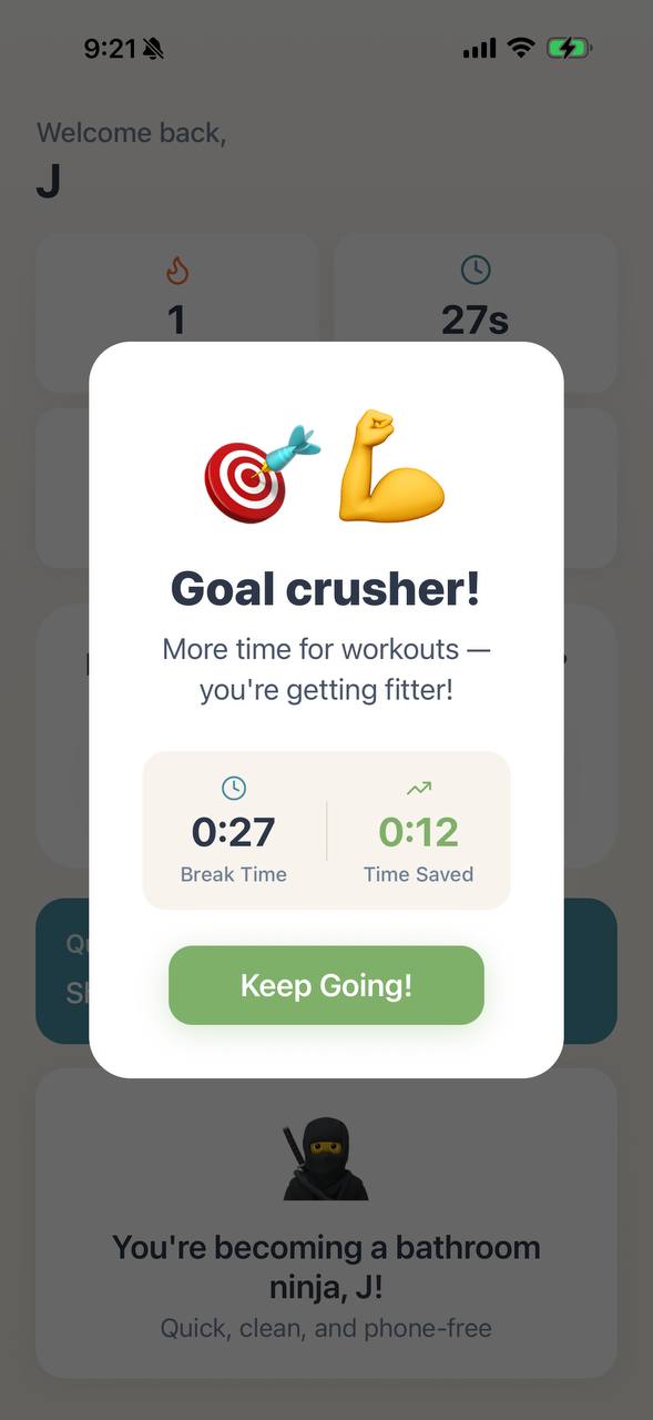 LogOut: Goal Crusher Achievement Screen